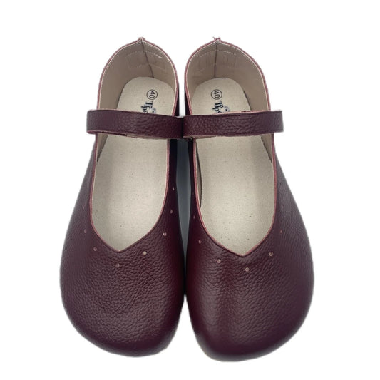 Mary Jane Ballerina Flats - Barefoot Soft Sole Leather Shoes with Wide Toe Box