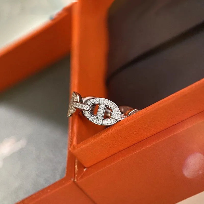 S925 Sterling Silver Gold-Plated Ring – Light Luxury Elegant Jewelry for Women