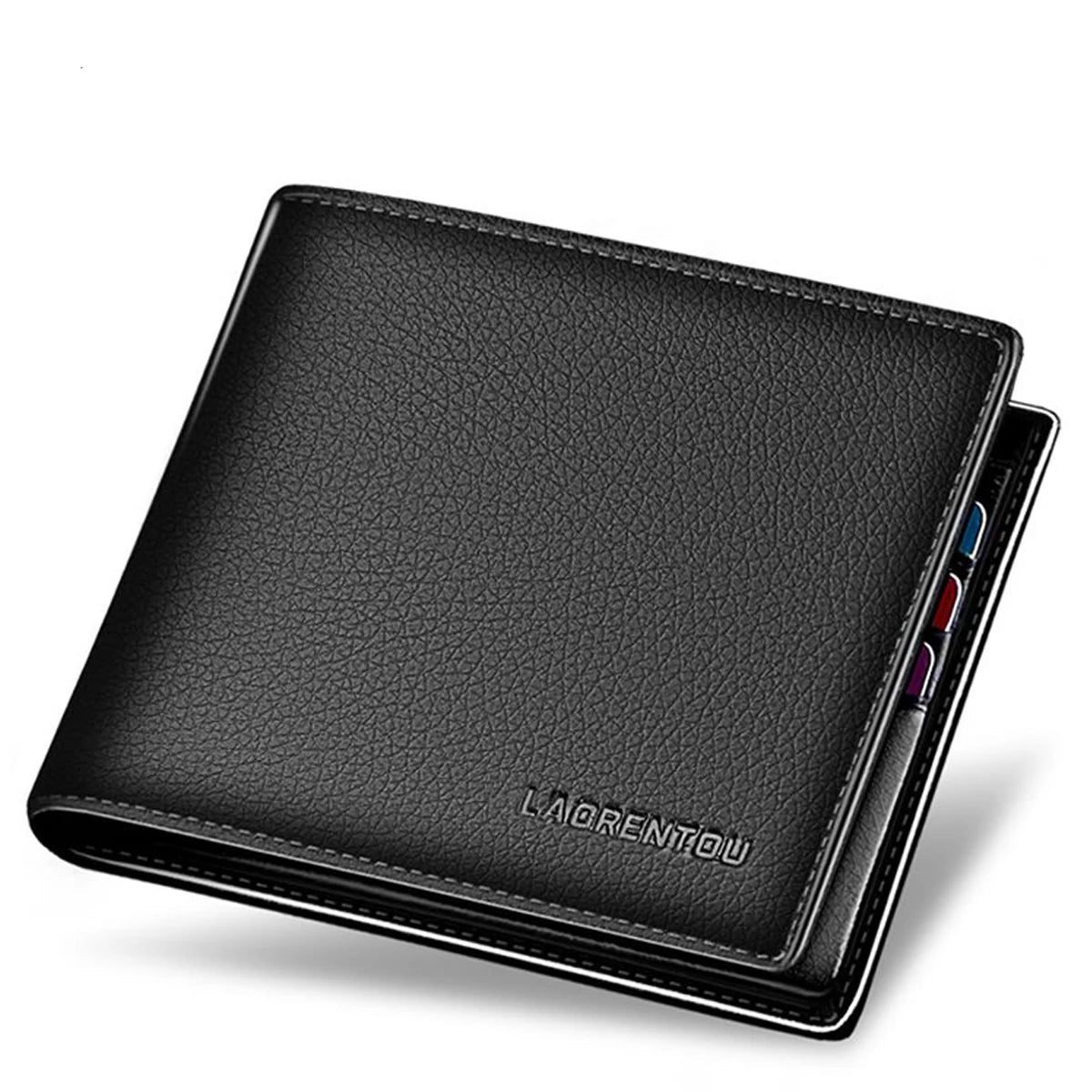 Laorentou Men’s Genuine Leather Short Wallet | Zipper Card Holder & A Perfect Gift