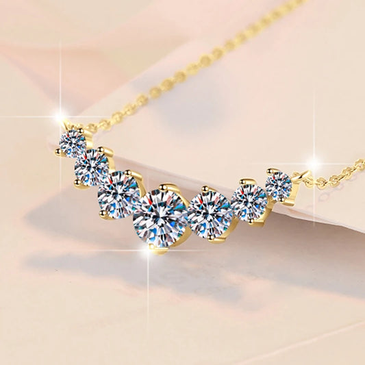 U-Smile D Color VVS1 Moissanite Pendant Necklace - 925 Sterling Silver Lab Diamond Necklace for Women, Certified Luxury Fine Jewelry