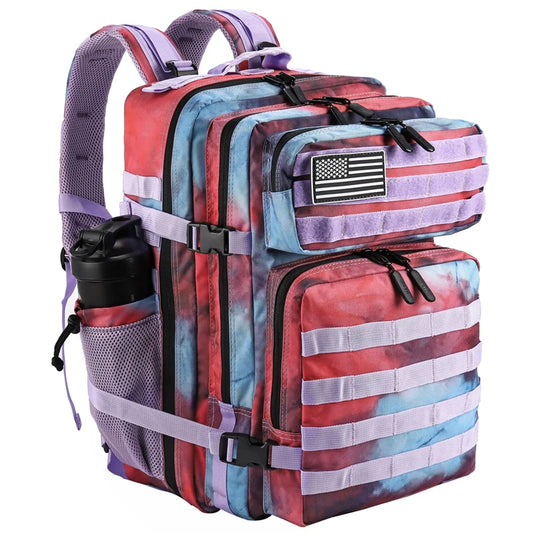 LHI 45L Tactical Backpack for Men & Women - Large Outdoor Sports Hiking Gym Bag with Bottle Holder