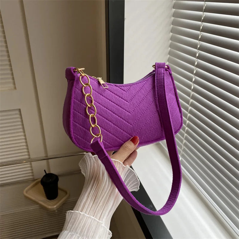 LunaFelt Mini Crescent - Fashion Shoulder & Underarm Saddle Bag for Women