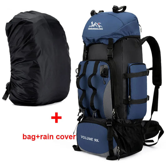 90L Waterproof Hiking & Camping Backpack - Large Capacity Outdoor Trekking Rucksack for Travel & Sports