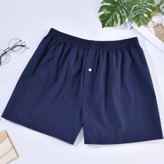 Men’s 100% Cotton Boxer Brief - Soft, Comfortable, Stretch Home Shorts with Aloe Fabric